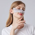 Copri naso traspirante in pura seta di gelso grigia con elastici per la protezione fredda - Taglia unica / grigio scuro