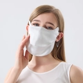 Maschera solare traspirante in 100% seta di gelso bianca con protezione collo da donna - Taglia unica / Grigio Argento