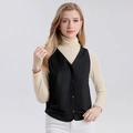 Chaleco de seda para mujer con cuello en V negro y estampado de pata de gallo - L / Negro