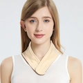 Thick silk neck warmer in beige featuring a breathable quilted texture for winter warmth - Pocket For Warm Patches / Nude