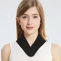Elegant black silk thermal neck gaiter for women providing warmth and comfort - Pocket For Warm Patches / Black