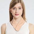 Flesh pink silk thermal neck gaiter with adjustable velcro strap for women - Pocket For Warm Patches / Camel