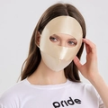 Maschera solare in seta champagne 22 momme con protezione UV e tessuto in pura seta - Oro champagne