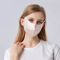 Pink 100% mulberry silk sun protection face mask with eye corner coverage for women - Silk Mist Coffee