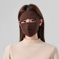 Máscara facial térmica de forro polar marrón para protección contra el viento y frío - Talla única / café