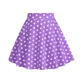 Gonna svasata retrò per bambine viola con pois bianchi e design classico a trapezio - XS / Viola