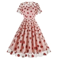 Détails de la robe en tulle rose avec des paillettes de fraise scintillantes et broderies - S / Fraise Rose