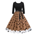 Elegante abito in tulle con scollo a U, gonna a cuori e cintura con fiocco in seta - S / Cuore Floccato