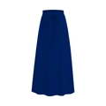 Detail eines dunkelblauen A-Linien-Maxirocks mit minimalistischem Bindegürtel und weichem Stoff - S / Blau
