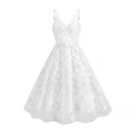 Elegant white V-neck maxi dress featuring intricate 3D floral appliques and open back design - S / White Flower