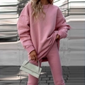Zweiteiliger Trainingsanzug für Damen in Hellrosa mit Oversized-Sweatshirt und Leggings - S / Rosa