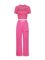 Détail de l'ensemble de sport rose deux pièces avec imprimé STARK et pantalon large - S / Rose Rouge