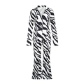Damen zweiteiliges Set mit Zebra-Print-Hemd und ausgestellter Hose in Schwarz und Weiß - S / Schwarz Weiß Zebra