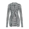 Ensemble deux pièces pour femme avec chemise à manches longues rayée noir et blanc et jupe - S / Noir