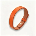 Bracelet minimaliste en cuir orange vif avec fermoir réglable à vis argentée - Hermès Orange [cuir Véritable]
