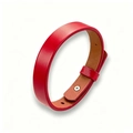 Bracelet minimaliste pour homme en cuir rouge avec fermoir à vis en acier inoxydable - Rouge [cuir Véritable]