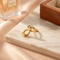 Exaggerated abstract gold stainless steel ring with wrap design and mirror finish - One Size / Gold
