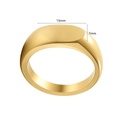 Detailed macro view of smooth gold stainless steel ring with 15mm by 7mm dimensions - Gold - 10 Pieces/pack / Circumference 54MM-US7