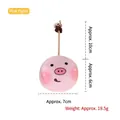 Pink plush piggy toy with silver bell and hanging rope for cats, weighing 19.5g - Pink Pig