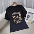 T-shirt noir décontracté pour femme avec motif graphique West Coast California - S / Noir