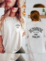Dames oversized T-shirt in crèmewit met Sunshine Stay Wild print en ronde hals - S / Broken Wit