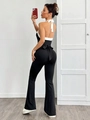 Combinaison dos nu élégante en contraste noir et blanc avec ceinture à nouer à la taille - S / Noir et Blanc