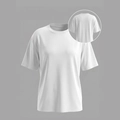 Women's casual loose fit white short sleeve round neck t-shirt with drop shoulder design - S / White
