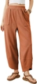 Damen Culotte in Vintage-Karamellbraun mit weitem Bein, Taschen und geschlitztem Saum - S / Orange