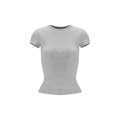 Nauwsluitend dames sport t-shirt met korte mouwen in lichtgrijs en een klassieke ronde hals - XS / Grijs