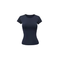 Slim fit women's short sleeve sports t-shirt in navy blue with a classic crew neck design - XS / Navy Blue