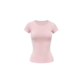Slim fit light pink short sleeve sports t-shirt with classic crew neck for women - XS / Pink