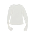 Classic slim fit long sleeve crew neck t-shirt in cream white soft fabric - XS / White