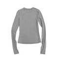 Slim fit long sleeve crew neck T-shirt in heather grey knitted fabric texture - XS / Gray
