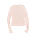 Slim fit long sleeve crew neck t-shirt for women in elegant light nude pink color - XS / Pink
