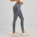 Women's high waist yoga pants in medium grey featuring side mesh pockets and slim fit design - S / Bottoms / Sea Rock Grey