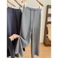 Pantaloni sportivi donna a vita alta gamba dritta in grigio scuro e blu navy - S / Grigio chiaro
