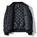Chaqueta bomber MA1 negra para hombre con forro acolchado y puños elásticos de canalé - M / Negro Acolchado