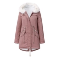 Damenparka in Rosa mit weißem Kunstfellkragen und warmem Fleecefutter - EU(3XL) / Rosa