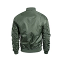 Chaqueta bomber MA1 verde militar para hombre con mangas fruncidas y bordes de canalé - M / Verde Militar Acolchado