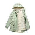 Parka femme vert clair avec doublure épaisse en polaire blanche et capuche réglable - Vert menthe