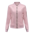 Chaqueta bomber rosa para mujer con hombros acolchados y bolsillo en la manga - 3XL / Rosa