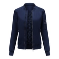 Chaqueta bomber azul marino para mujer con cuello acanalado y forro acolchado - 3XL / Azul marino