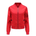 Classic red bomber jacket with ribbed cuffs and sleeve utility pocket detail - 2XL / Red