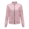 Detalle de chaqueta bomber rosa con cremalleras metálicas y cuello de punto elástico - 3XL / Tops / Rosa