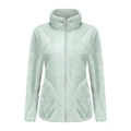 Giacca reversibile in pile corallo da donna color verde menta con cerniera intera - M / Verde Chiaro per Donna