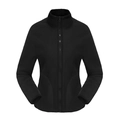 Women's black coral fleece reversible zip-up jacket with standing collar design - Men's Black