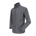 Dark grey double-sided coral fleece jacket with high collar and warm lining for winter - Men's Gray