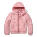 Chaqueta de invierno rosa brillante para mujer con capucha y tejido revestido 20D repelente - S / Tops / Rosa