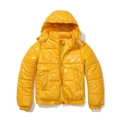 Chaqueta acolchada amarilla brillante para mujer con capucha y acabado impermeable 20D - Amarillo tierno