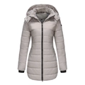 Detalle de la parka de invierno resistente al agua con textura acolchada y puños cortavientos - S / Gris Espacial